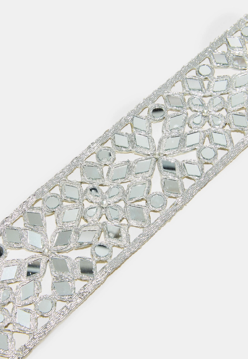 Ремень с зеркальными вставками