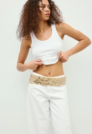 Ремень с зеркальными волнами- Заказать в России