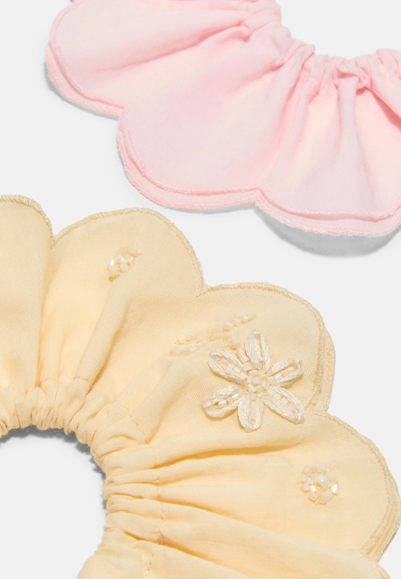 Набор из 2 резинок с вышивкой