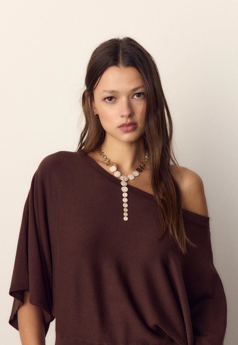 Колье-лассо с эмалированной текстурой