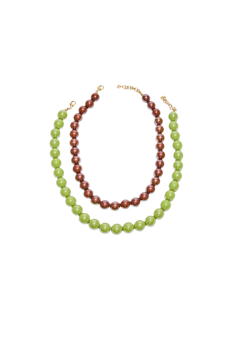 НАБОР ИЗ 2 ОЖЕРЕЛИЙ С БУСИНАМИ