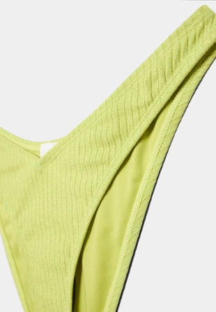 Плавки бикини трусы бразильяно в рубчик с блестящей нитью- Заказать в России