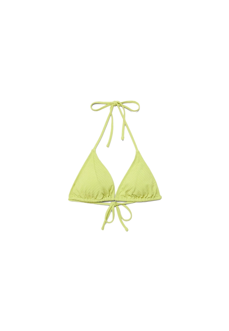 Бюстгальтер бикини треугольный в рубчик с блестящей нитью