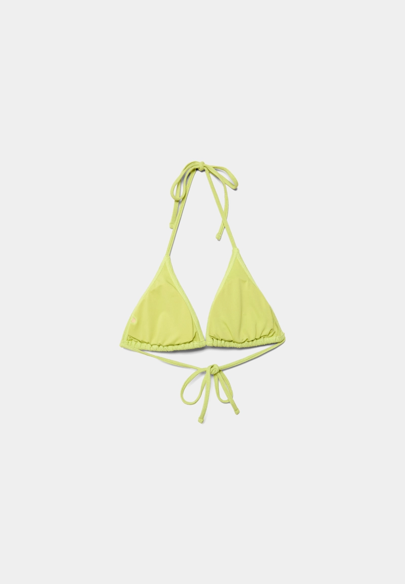 Бюстгальтер бикини треугольный в рубчик с блестящей нитью