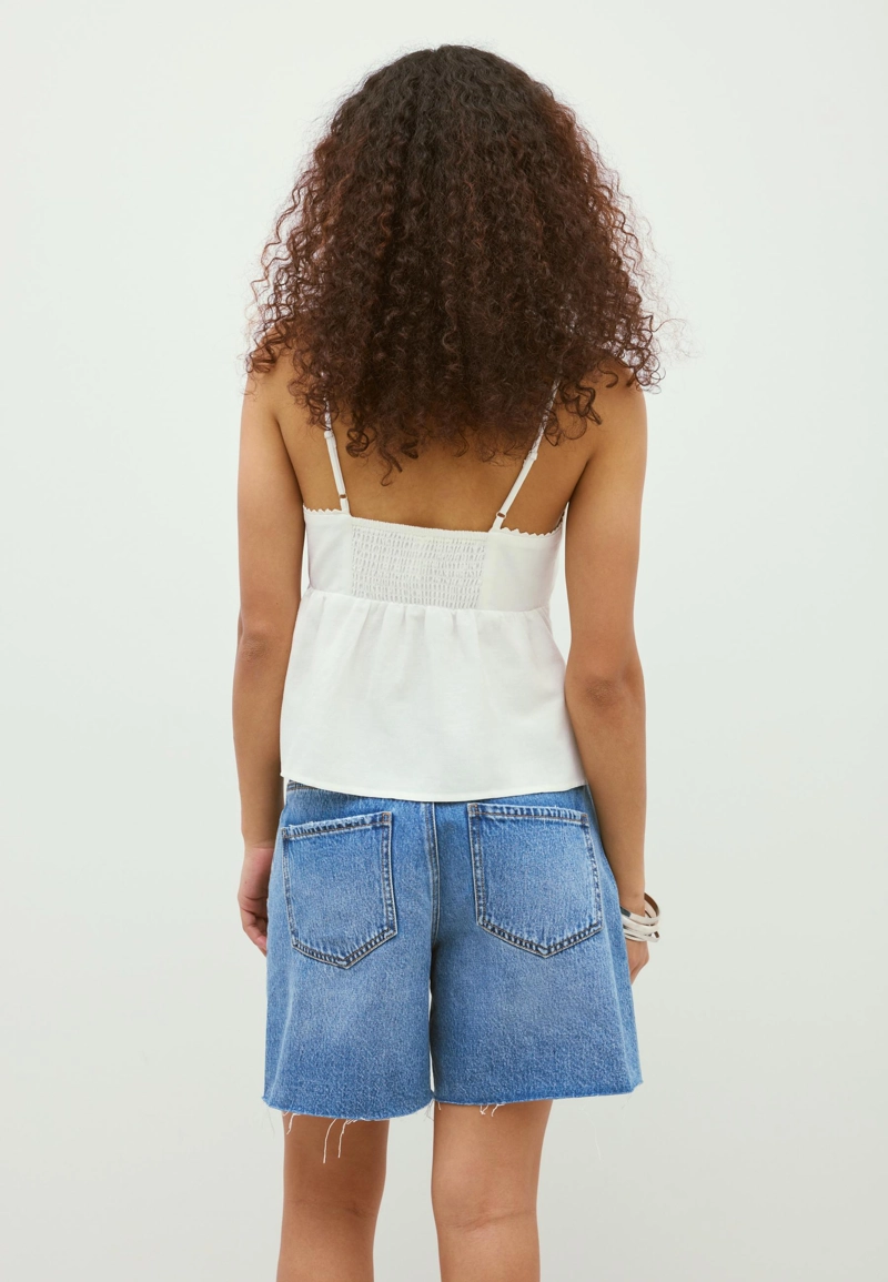 Топ с плетеными бретелями