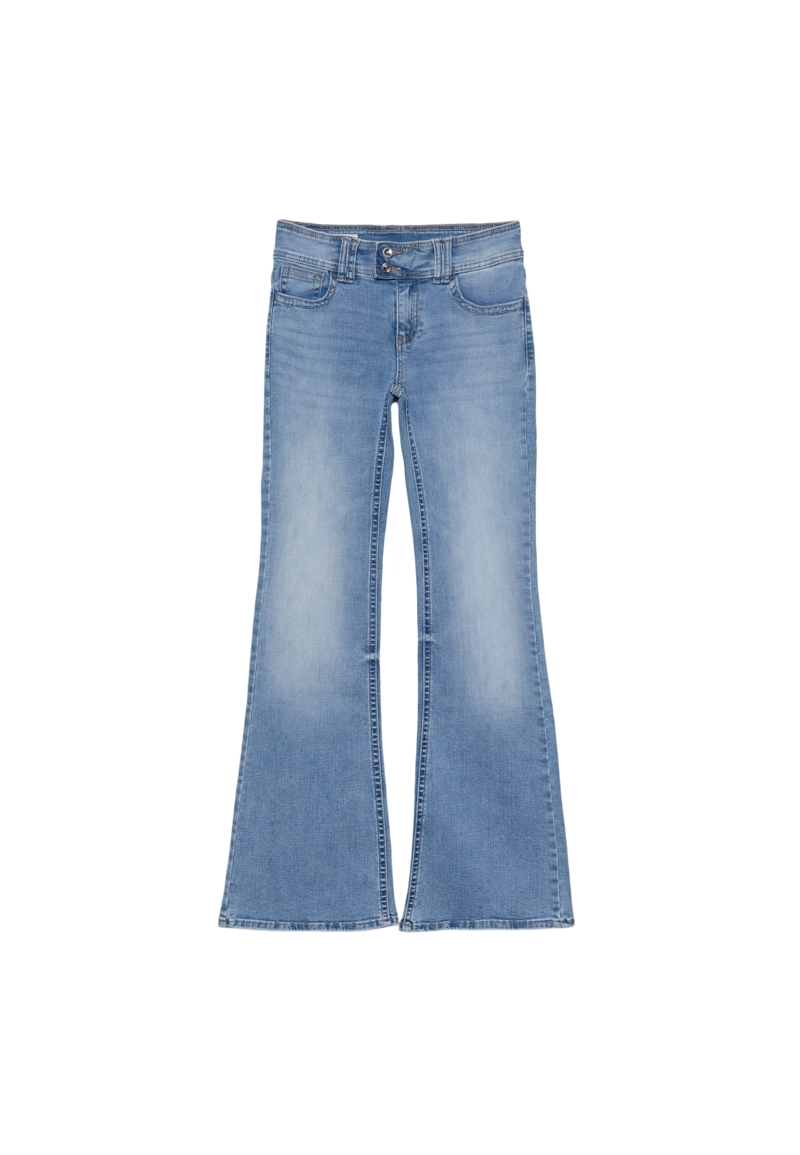 Вышитые джинсы-клеш medium light blue denim