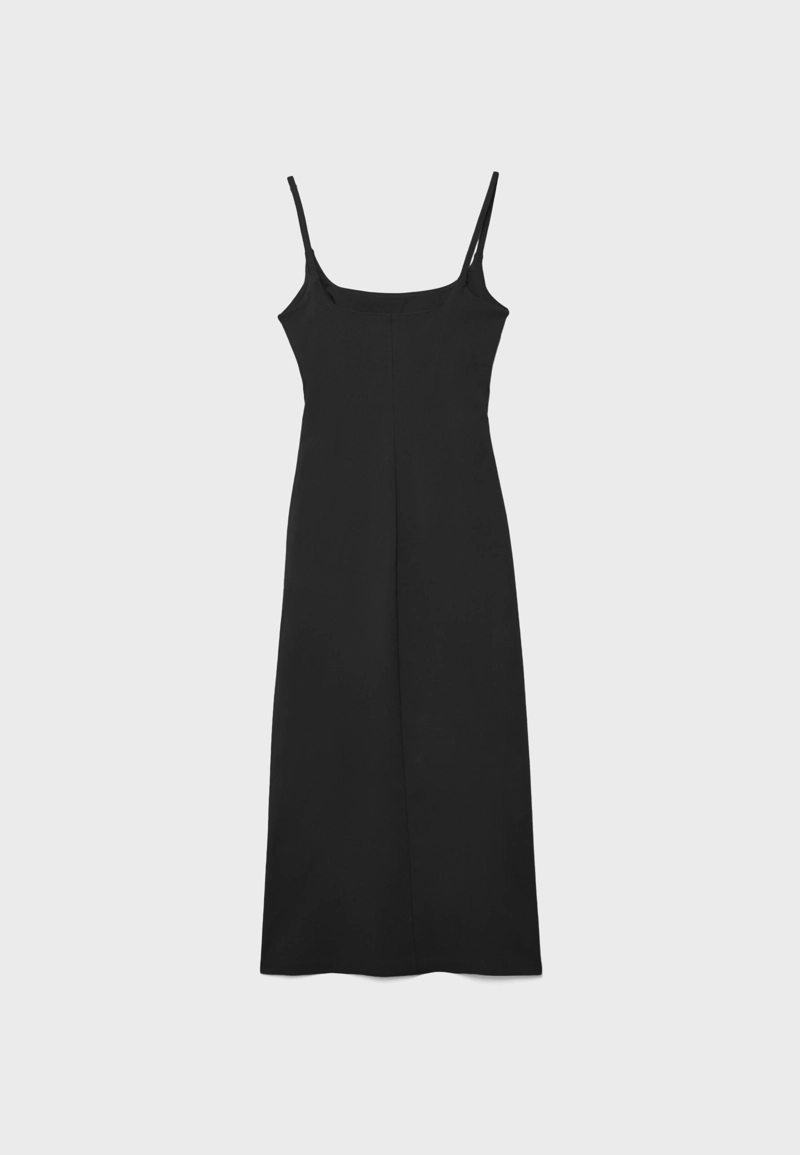 Платье миди из бенгалина с квадратным вырезом