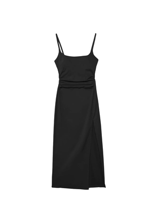 Платье миди из бенгалина с квадратным вырезом- Заказать в России