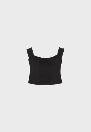 Black|7168/655/001 - Stradivarius Топ с оборками корсетного кроя