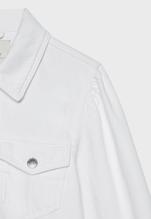 White|1739/400/003 - Stradivarius Джинсовая куртка с баской