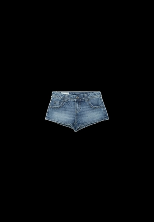 MEDIUM BLUE DENIM|1359/257/702 - Stradivarius Шорты с заклепками-звездами