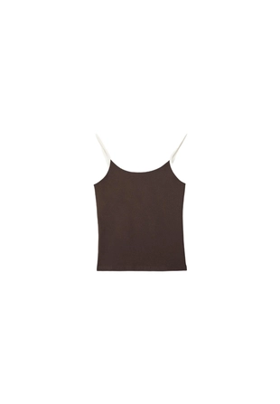 Brown|2540/422/401 - Stradivarius Топ на бретелях в рубчик B07