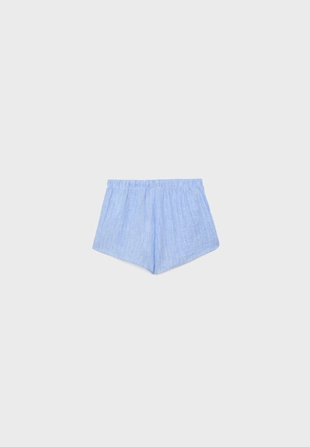 Sky blue|1382/878/042 - Stradivarius Шорты рустик с металлизированной нитью