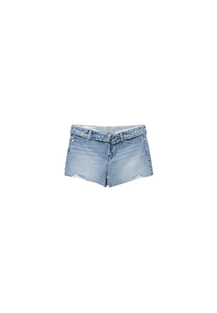 OVERDYED BLUE DENIM|1370/692/704 - Stradivarius Джинсовые шорты с отворотом на поясе