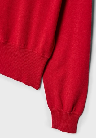 Red|5065/702/100 - Stradivarius Асимметричный трикотажный свитер