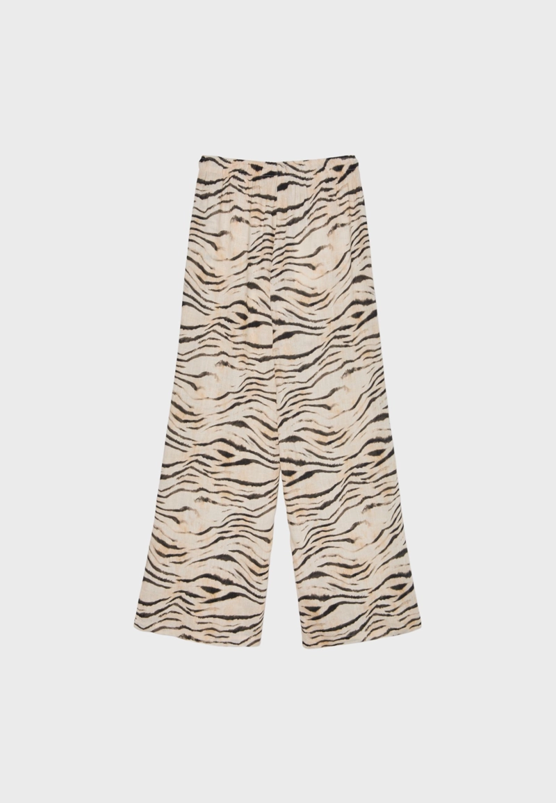Прямые брюки с льняным эффектом