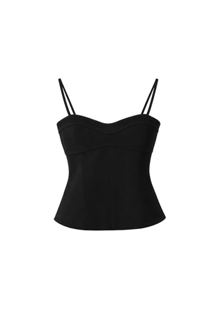 Black|8070/655/001 - Stradivarius Приталенный топ с вырезом сердечком