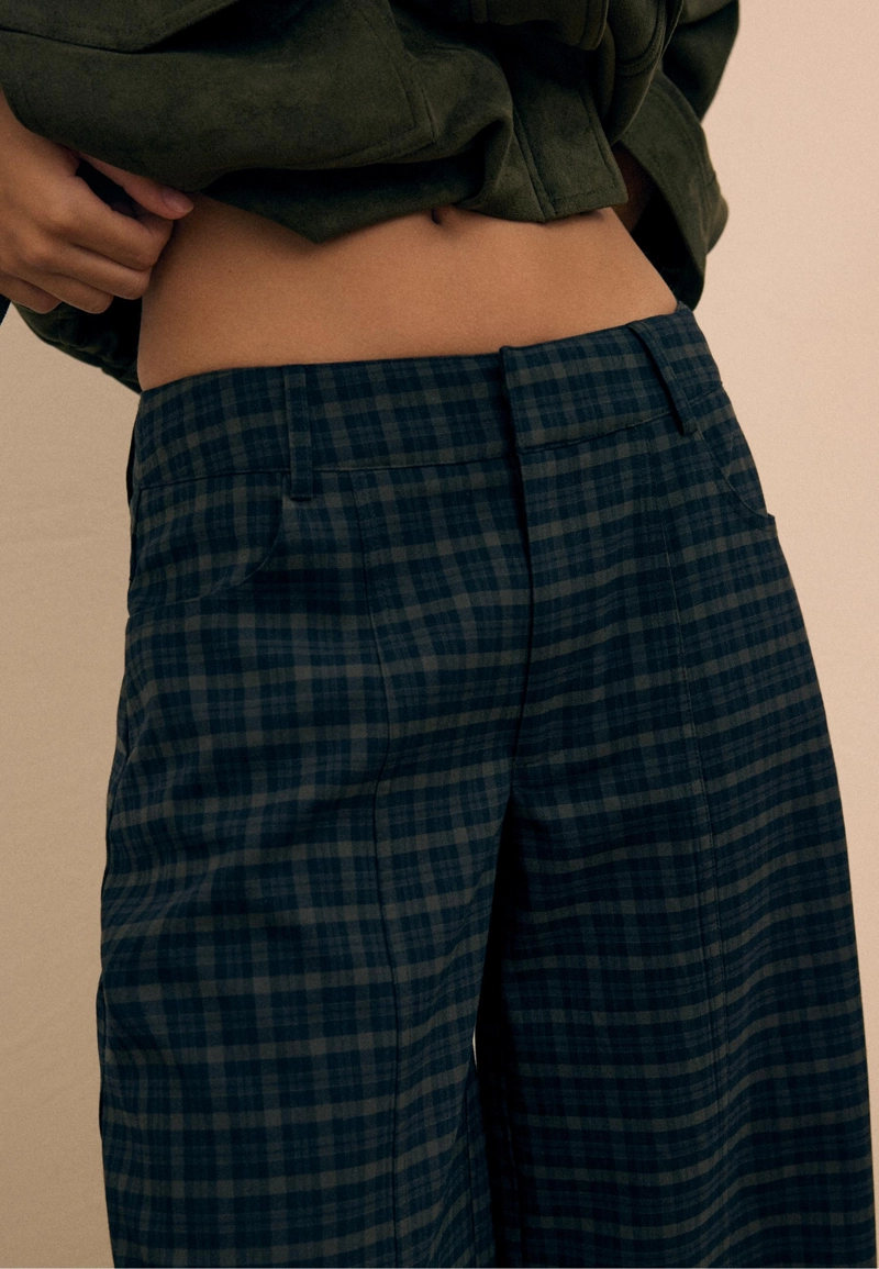 Брюки barrel fit в клетку
