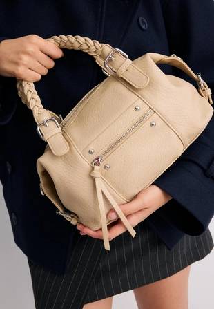 Сумка-боулер с плетеными ручками- Заказать в России