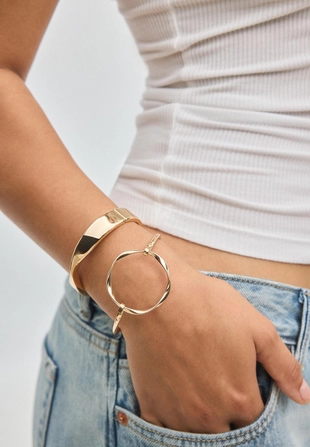 Набор из 2 жестких волнистых браслетов- Заказать в России