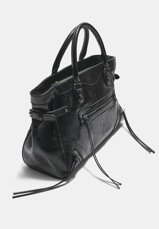 Black|3643/201/001 - Stradivarius Большая сумка-тоут с пуллерами