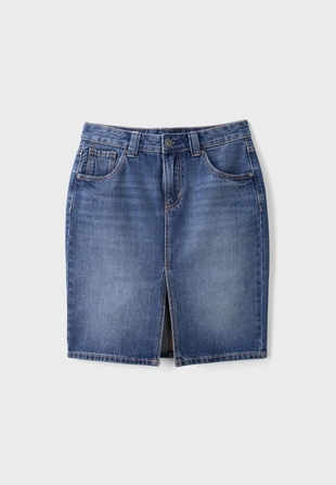 MEDIUM DENIM WASH|4654/217/715 - Stradivarius Джинсовая юбка миди