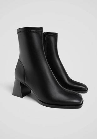 Ботильоны на среднем каблуке из эластичной ткани- Заказать в России