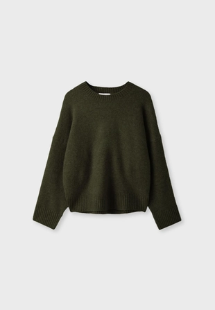 Khaki|5008/434/540 - Stradivarius Базовый свитер из мягкого трикотажа