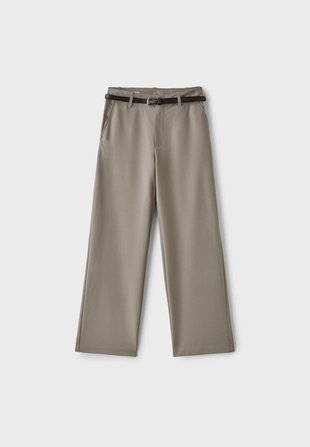 Brown|4020/175/456 - Stradivarius Прямые брюки с поясом