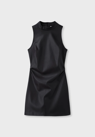 Купить Stradivarius Короткое платье, горловина халтер, искусственная кожа