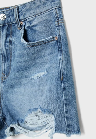 Джинсовые шорты с разрезами- Заказать в России