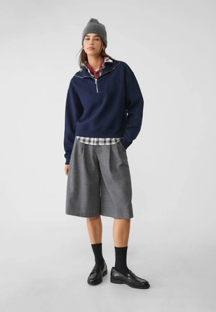 Толстовка на молнии с высоким воротником- Заказать в России