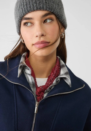 Толстовка на молнии с высоким воротником- Заказать в России