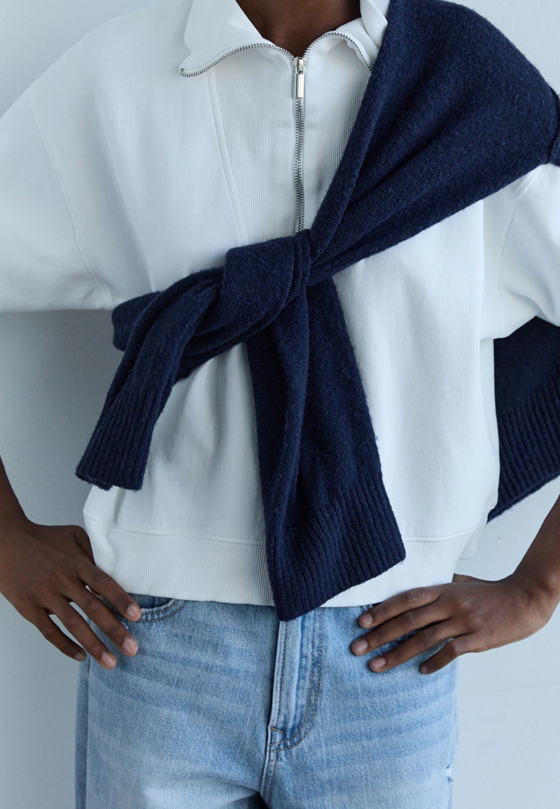 Толстовка с воротником-стойкой на молнии