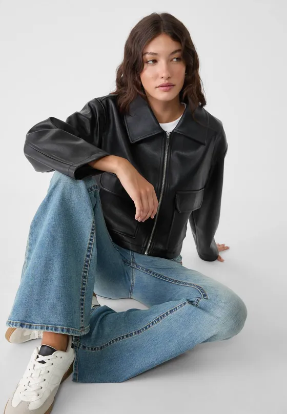 D04 Джинсы клеш с низкой посадкой