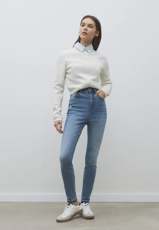 Джинсы скинни с очень высокой посадкой D09