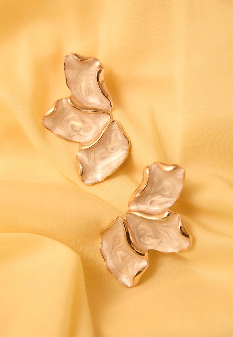 Серьги-вееры с эмалью