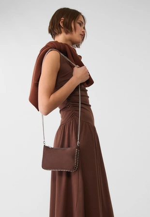 Мини-сумка из искусственной замши с бусинами- Заказать в России