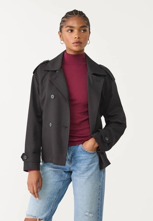 Тренч свободного кроя с поясом- Заказать в России