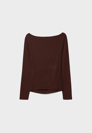 Футболка с длинными рукавами и сборкой- Заказать в России