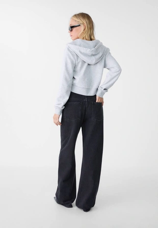 Джинсы прямого кроя со стразами- Заказать в России