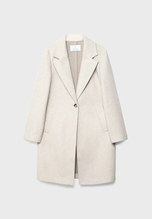 Пальто миди на пуговице из мягкой ткани- Заказать в России