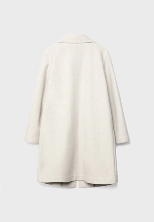 Пальто миди на пуговице из мягкой ткани- Заказать в России