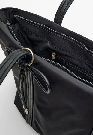 Сумка-шопер из ткани с декоративным бантом- Заказать в России