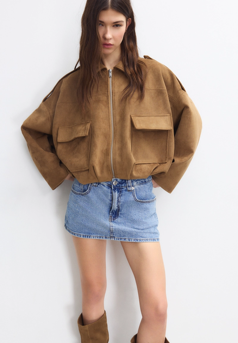 D62 Джинсовая юбка-шорты