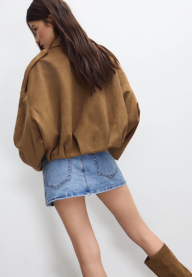 D62 Джинсовая юбка-шорты