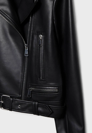 Куртка-косуха из искусственной кожи- Заказать в России