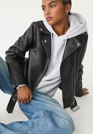 Куртка-косуха из искусственной кожи- Заказать в России