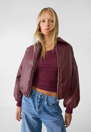 Стеганая куртка из искусственной кожи- Заказать в России