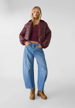 Стеганая куртка из искусственной кожи- Заказать в России